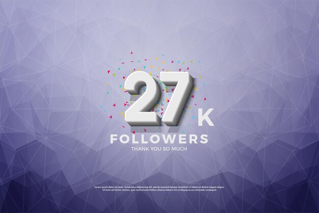 27k followers with modern and beautiful textured background