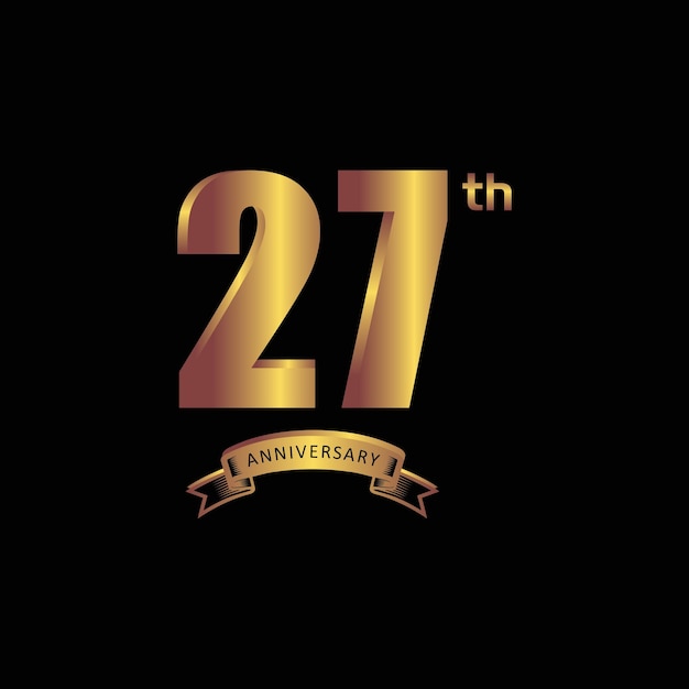 27st anniversary Vector gold edition on black background