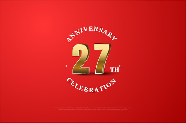 27th anniversary backround with gold numbers surrounded by writing.