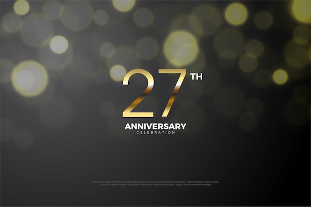 27th anniversary backround with a shaded gold number in the middle.