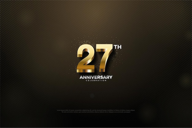 27th anniversary backround with shiny gold numbers.