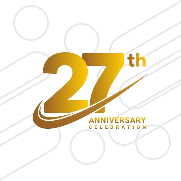 27th anniversary celebration golden anniversary celebration logo type isolated on white background vector illustration