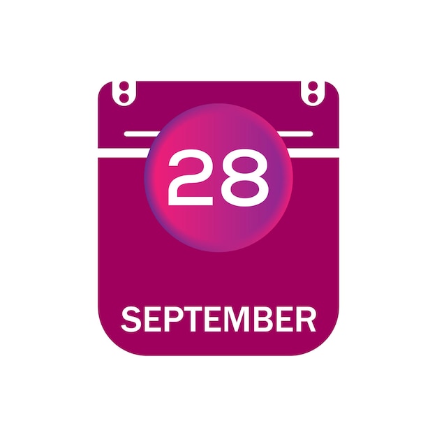 28 september, september calendar icon with date