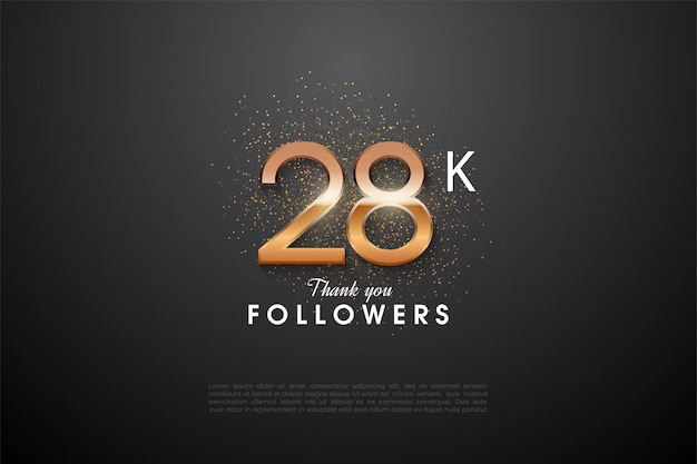 28k followers with brown gold numbers.