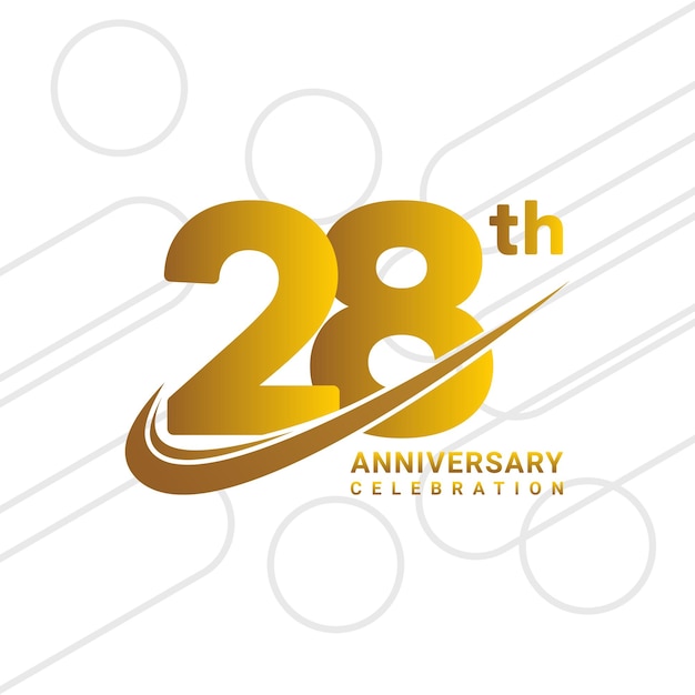 28th anniversary celebration golden anniversary celebration logo type isolated on white background vector illustration