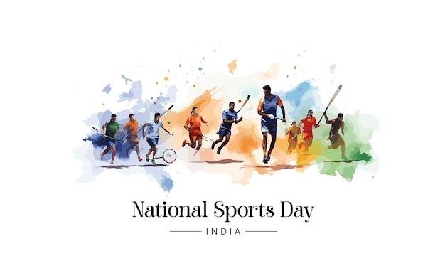 29 august India celebrates National Sports Day of India banner design vector illustration