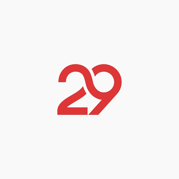 29 number linked looped line minimal logo design concept