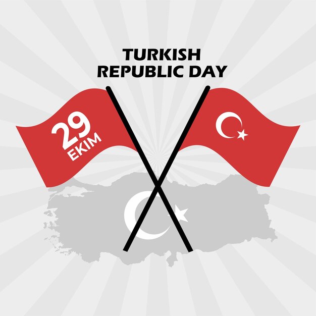 29 october turkey republic day, 29 ekim turkey happy holiday, turkey independence day flat design