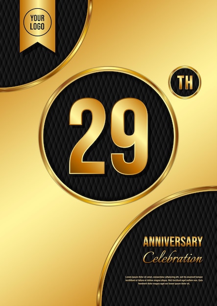 29 Year Anniversary celebration template design Golden Anniversary vector illustration