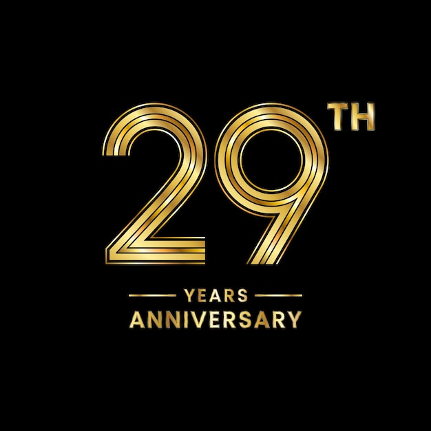 29 years anniversary logo design with golden number for anniversary celebration event Logo Vector