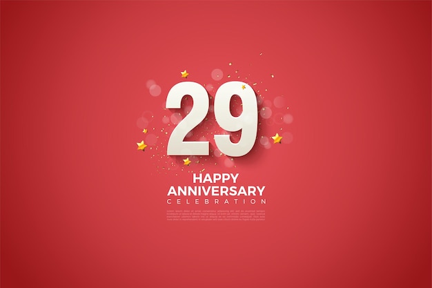 29th anniversary background with small transparent bubbles.