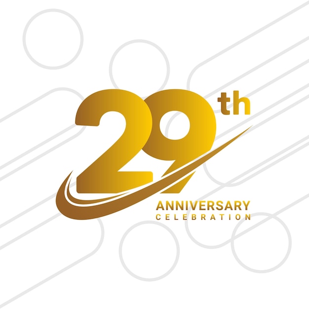 29th anniversary celebration golden anniversary celebration logo type isolated on white background vector illustration