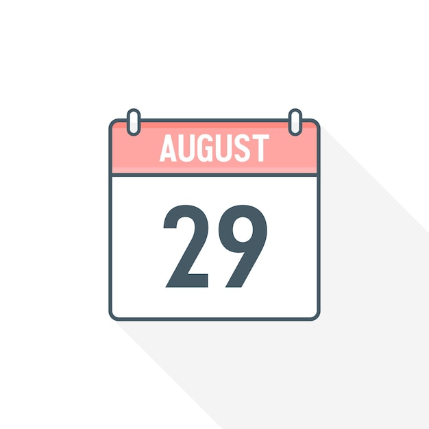 29th August calendar icon August 29 calendar Date Month icon vector illustrator