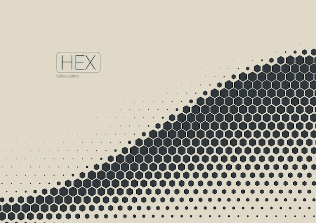 Vector 2d abstract geometric wave hex halftone pattern