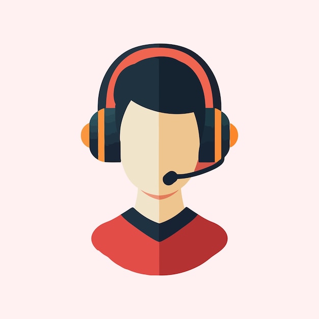 2D flat vector minimalist icon of Call center