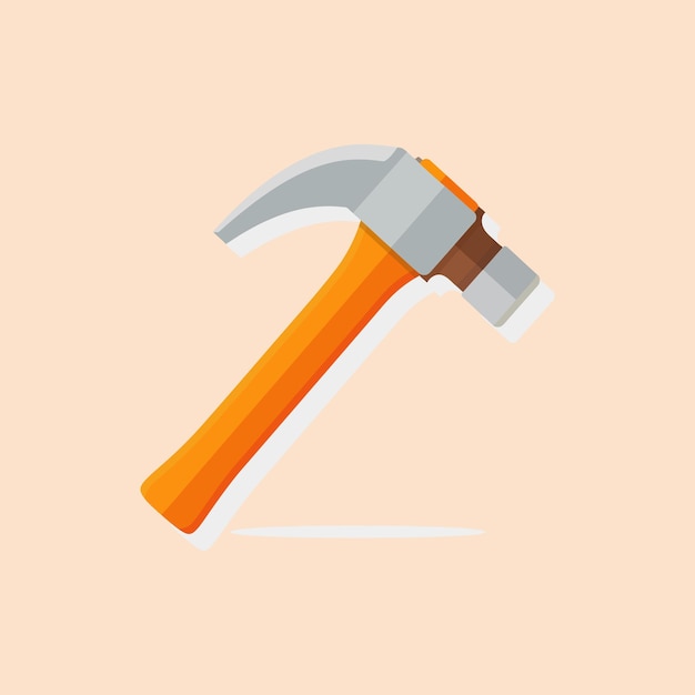 2D flat vector minimalist icon of hammer