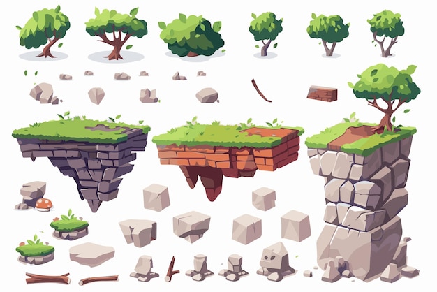 2d Game Assets Background Platforms Tileset