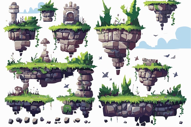 2d Game Assets Background Platforms Tileset