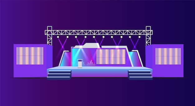 2d stage design for all kinds of events vector illustration