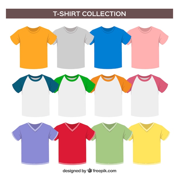 2d t-shirt collection in different colors