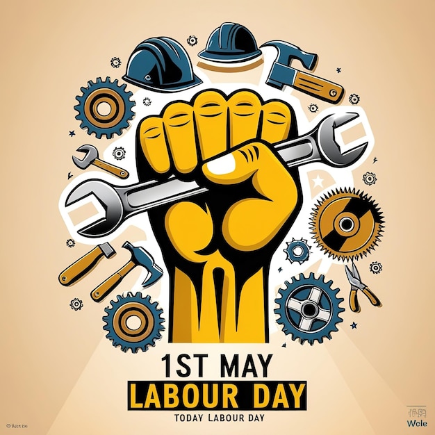 2d vector illustration for design labor day for worker and safety tools 1 may