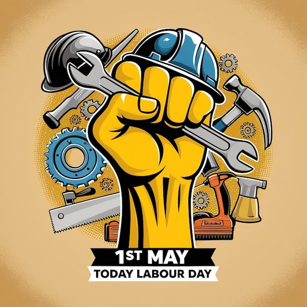 2d vector illustration for design labor day for worker and safety tools 1 may