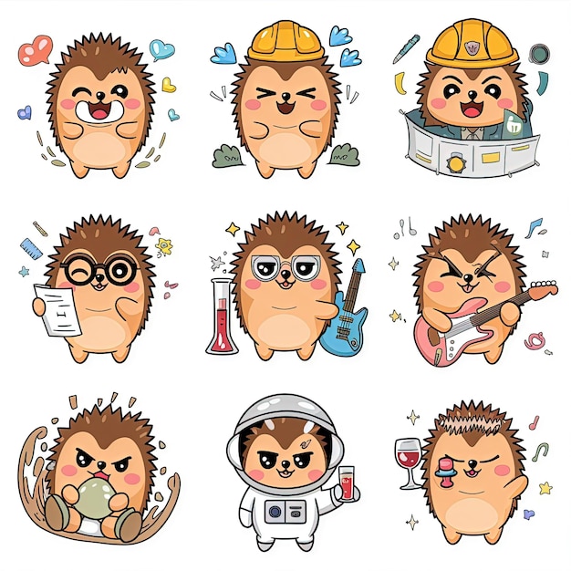 2d vector illustration emoji emote for social media icon for fruits and animals cute character