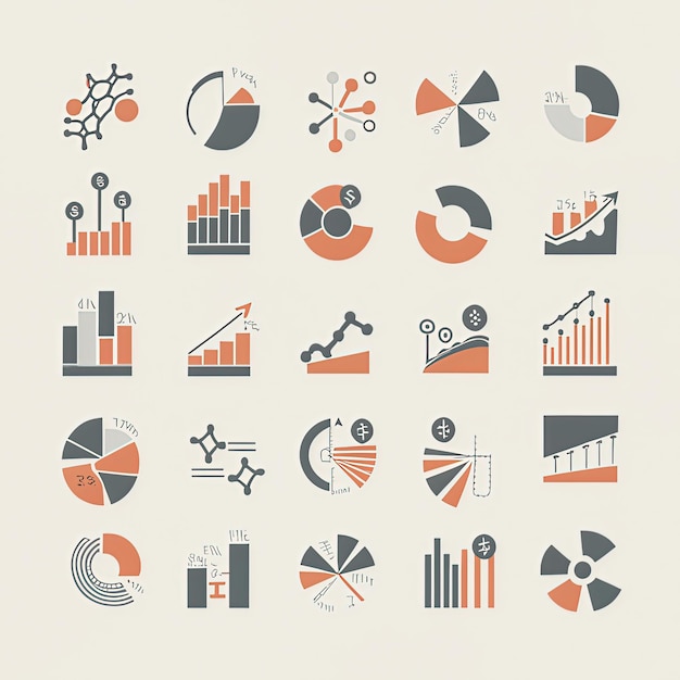 2d vector illustration and hires graphic of a chart with a diagram of graphs and charts