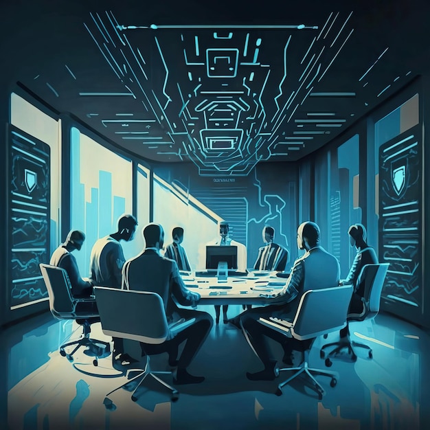 2d vector illustration office work meeting room business activates