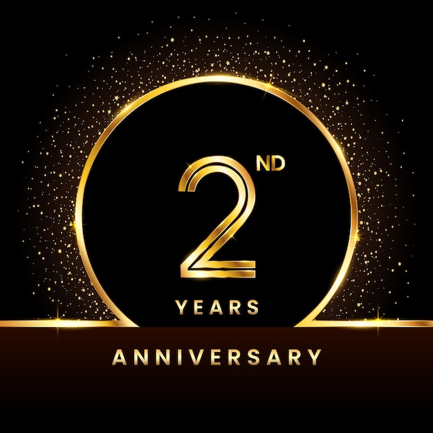 2nd anniversary logo Anniversary logo design with double line concept vector illustration