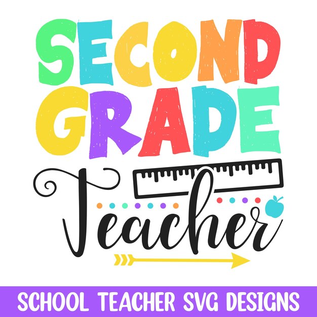 Vector 2nd grade teachers day svg design happy teachers day school teacher