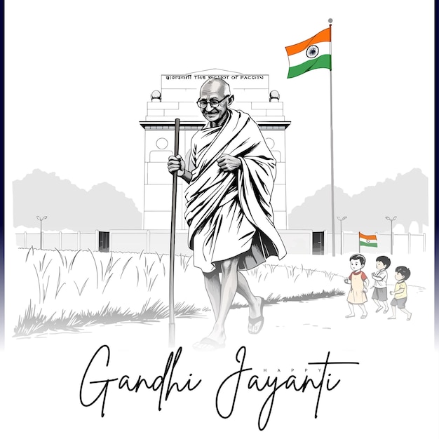 Vector 2nd october gandhi jayanti poster or banner