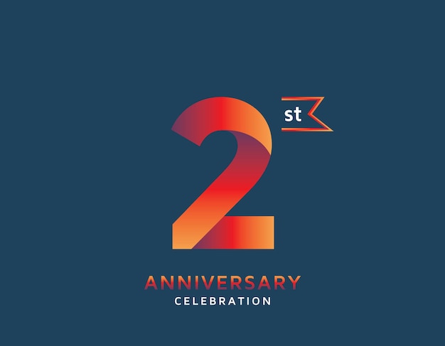 2st anniversary colorful