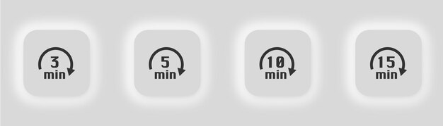 Vector 3 5 10 15 minutes information icon app button vector desing