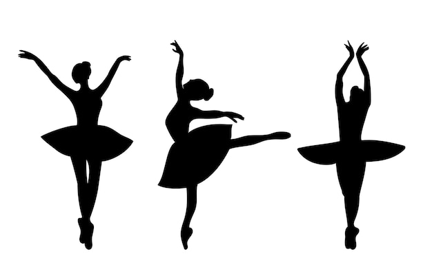 3 dancing ballerina silhouette