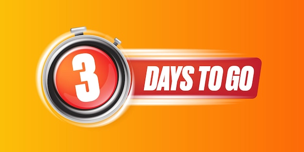 3 days to go banner design template