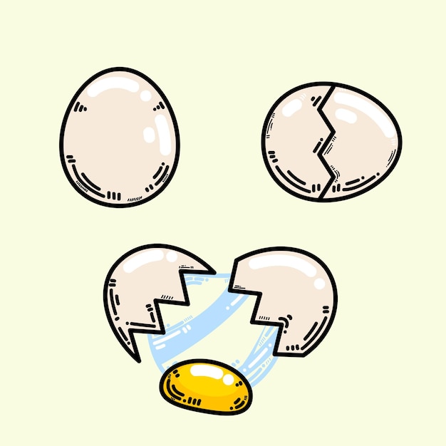 Vector 3 eggs set 2 in cartoon style