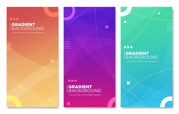 3 Geometric Gradient Banners