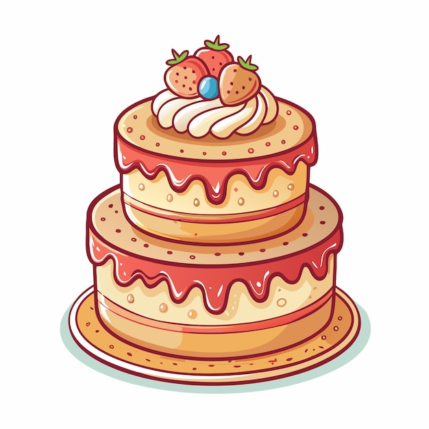 3 Layer Cake Festival Food Vector Artwork