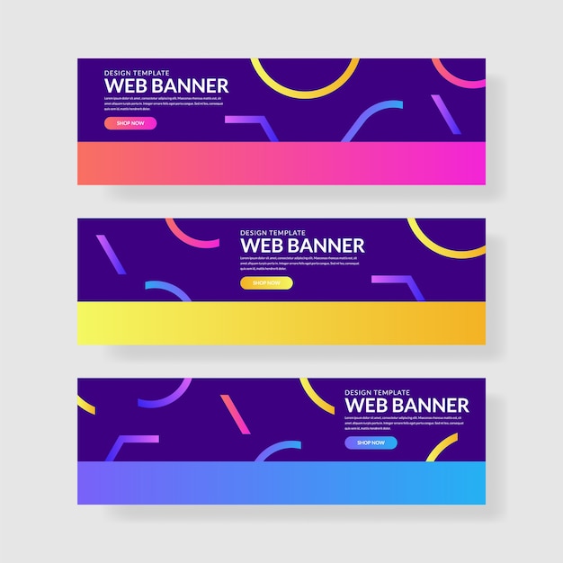 3 Set Colorful Banner