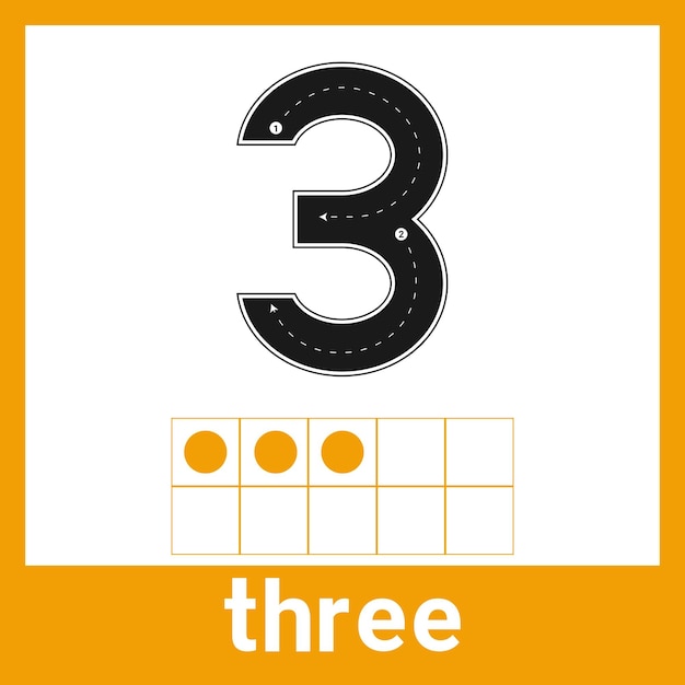 3 Three Number Counting Craze Stylish Flashcards for classroom and homeschool Trendy Boho Education