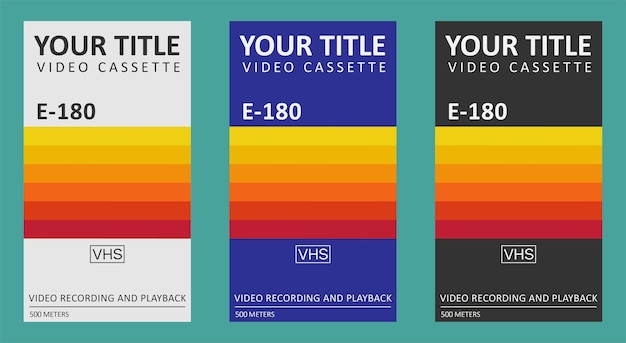 3 VHS Cassette Covers Mockup in Vectors