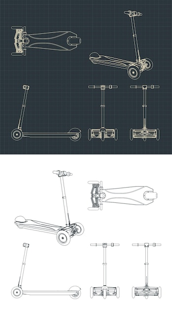 3 wheel electric scooter drawings