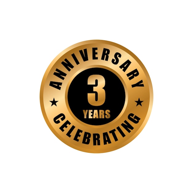 3 years anniversary celebration design template. 3 years anniversary vector stamp