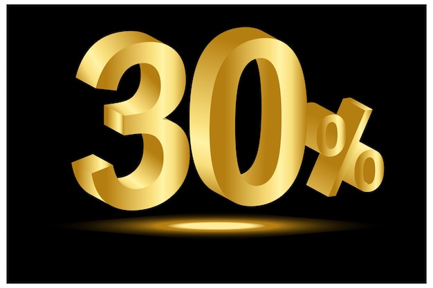 30 off Discount Golden promotional Banner