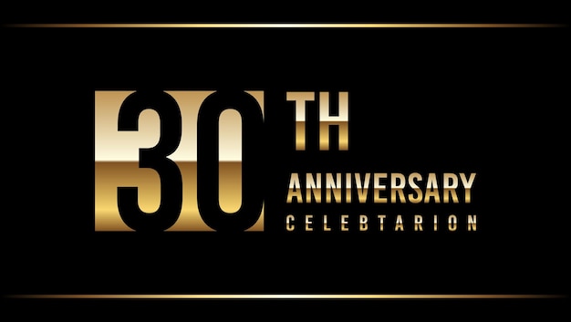 30 Years Anniversary Template Design Illustration With Gold Color Text