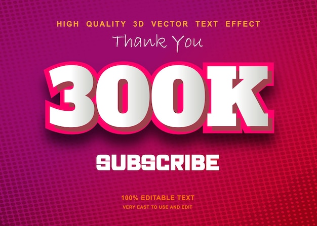 300 k editable text effect Premium Vector