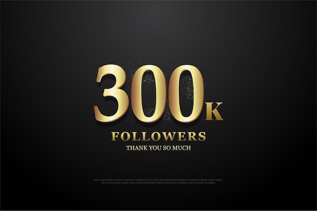 300k followers with flat design