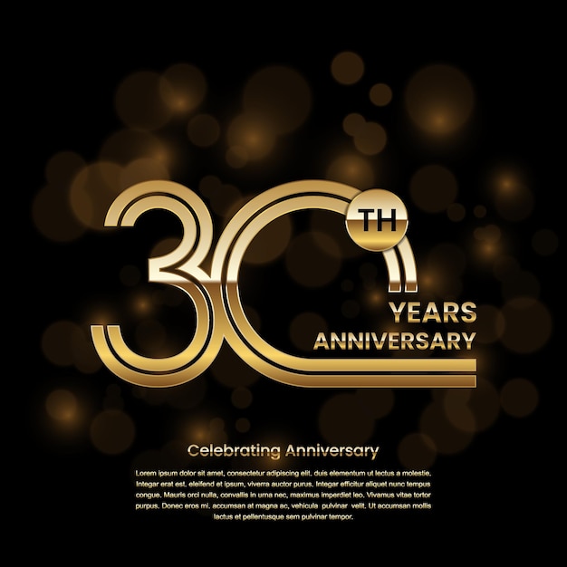 30th Anniversary Anniversary logo design with double line concept Vector Template