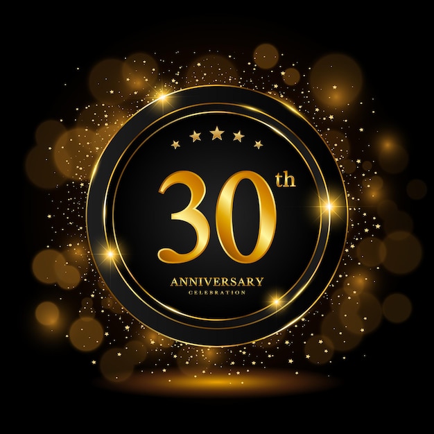 30th Anniversary Celebration Golden anniversary celebration template design Vector illustrations